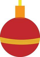 Flat style bauble in red and yellow color. vector