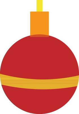 Flat style bauble in red and yellow color.