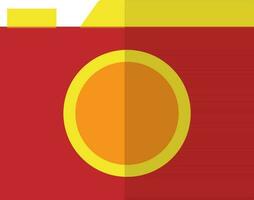 Illustration of a red and yellow camera. vector