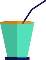 Pepsi cup with straw in flat style. vector