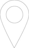 Isolated map pointer in black line art. vector