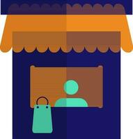 compras Tienda en plano estilo. vector