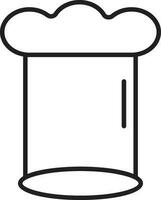 Black line art chef hat. vector