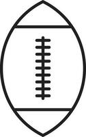 Black line art illustration of a american football. vector