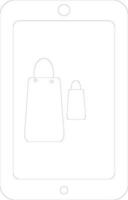 Shopping bags in smartphone. vector