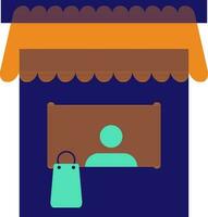 compras Tienda en plano estilo. vector