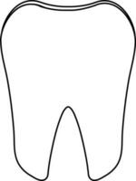 Stroke style of tooth icon for human body. vector