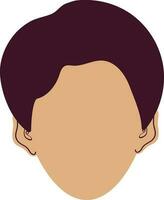 Illustration of male face icon with hair. vector