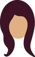 Female face with long hair for body part. vector