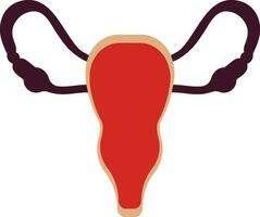 Illustration of uterus icon in part of body. vector