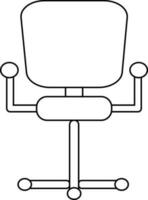 Office chair icon in stroke for sit comfort. vector