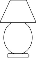 Table lamp icon in stroke for lighting concept. vector