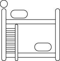 Stroke style of bunk bed icon for saving space. vector