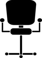 Office chair icon in black for sit comfort. vector