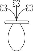 carrera estilo de maceta icono con flor en ilustración. vector