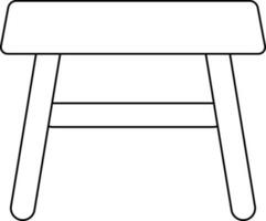 Stool icon made with wood in stroke style. vector