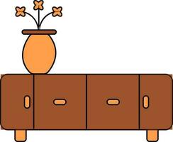mesa flor icono para decorando concepto en ilustración. vector