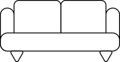 Sofa set icon in stroke for sitting concpet. vector