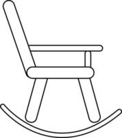 Rocking chair icon with stroke style in isolated. vector