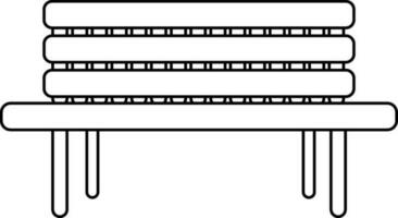 Stroke style of bench icon for sitting concept. vector