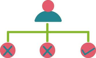 Candidate interview icon with right and wrong sign. vector