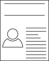 Identification card in black line art. vector