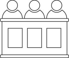 Jury in black and white color. vector
