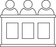 Jury in black and white color. vector