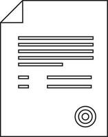 Black line art document file. vector