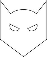 Illustration of a batman mask in black line art. vector