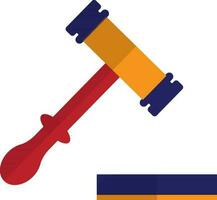 Judge gavel in red and blue color. vector