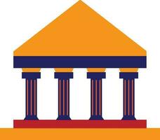 Orange and blue court building. vector