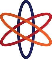 Blue and orange atomic structure. vector