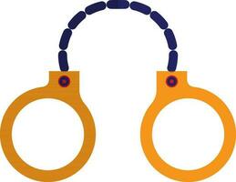 Blue and orange handcuff. vector