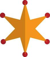 Sheriff badge in orange and red color. vector