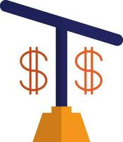 Justice scale in blue and orange color. vector