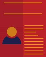 Identification card in red and blue color. vector