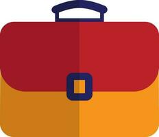 Orange and red briefcase bag on white background. vector