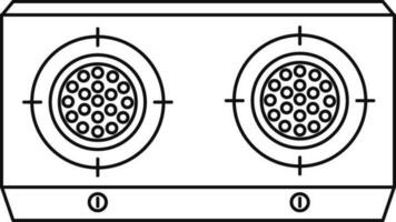 Gas stove made by black line art illustration. vector