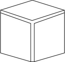 Illustration of a box made by black line art. vector