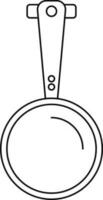 Hanging pan made by black line art illustration. vector