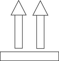 Flat style arrows on delivery box. vector