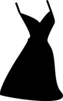 Illustration of dress icon for female in silhouette style. vector