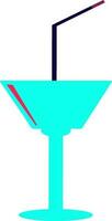 Cocktail glass icon with pipe for luxury concept. vector