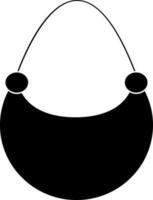 ilustración de mujer bolso icono en negro estilo. vector