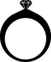 diamante anillo icono en negro para lujo concepto. vector