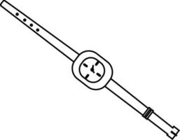 Wrist watch icon for wearing concept in stroke style. vector