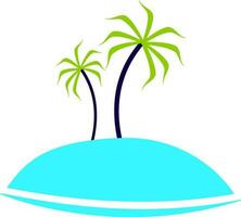 Palms icon in color style for beach concept. vector