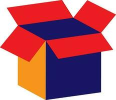 Illustration of a box in blue and red color. vector