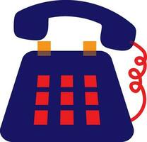 Retro telephone in red and blue color. vector